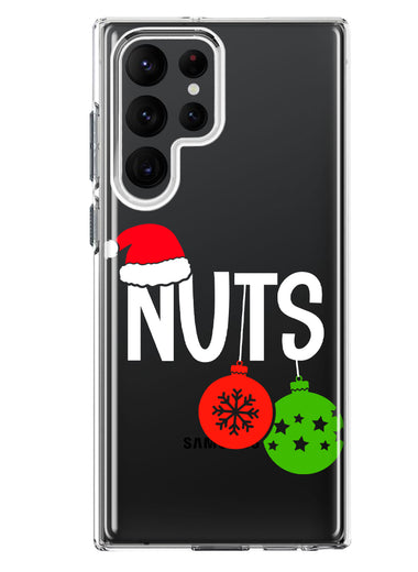 Samsung Galaxy S22 Ultra Christmas Funny Couples Chest Nuts Ornaments Hybrid Protective Phone Case Cover