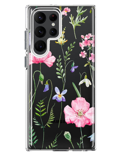 Samsung Galaxy S23 Ultra Spring Pastel Wild Flowers Summer Classy Elegant Beautiful Hybrid Protective Phone Case Cover