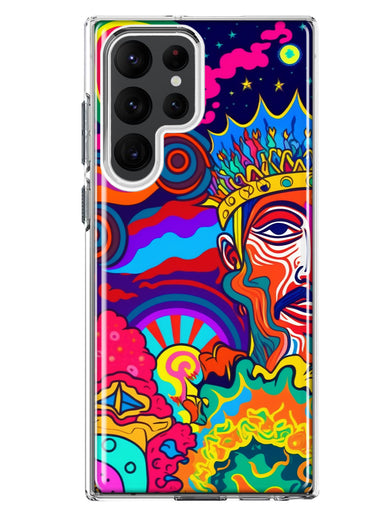 Samsung Galaxy S23 Ultra Neon Rainbow Psychedelic Indie Hippie Indie King Hybrid Protective Phone Case Cover