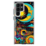 Samsung Galaxy S22 Ultra Neon Rainbow Psychedelic Indie Hippie Indie Moon Hybrid Protective Phone Case Cover