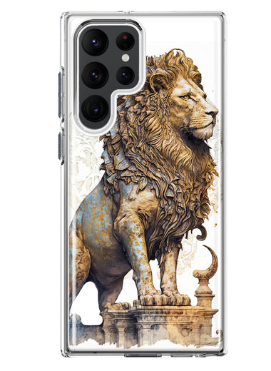 Samsung Galaxy S23 Ultra Ancient Lion Sculpture Hybrid Protective Phone Case Cover