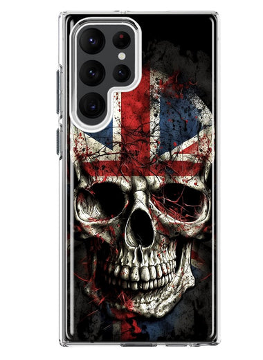 Samsung Galaxy S22 Ultra British UK Flag Skull Hybrid Protective Phone Case Cover
