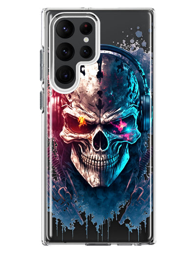 Samsung Galaxy S23 Ultra Cyberpunk Machine Headphones Skull Double Layer Phone Case Cover