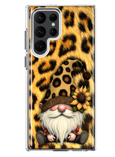 Samsung Galaxy S22 Ultra Gnome Sunflower Leopard Hybrid Protective Phone Case Cover