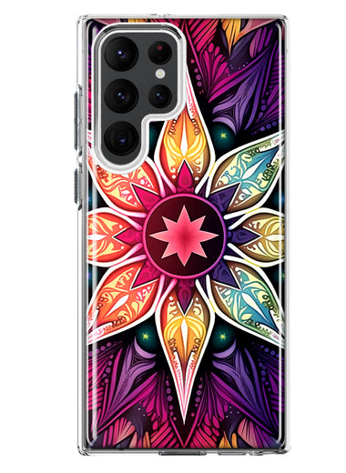 Samsung Galaxy S22 Ultra Mandala Geometry Abstract Star Pattern Hybrid Protective Phone Case Cover