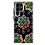 Samsung Galaxy S22 Ultra Mandala Geometry Abstract Elephant Pattern Hybrid Protective Phone Case Cover