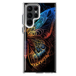 Samsung Galaxy S22 Ultra Mandala Geometry Abstract Butterfly Pattern Hybrid Protective Phone Case Cover