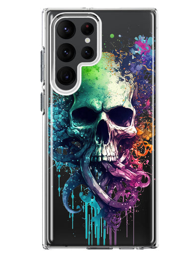 Samsung Galaxy S22 Ultra Fantasy Octopus Tentacles Skull Hybrid Protective Phone Case Cover