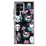 Samsung Galaxy S23 Ultra Roses Halloween Spooky Horror Characters Spider Web Hybrid Protective Phone Case Cover