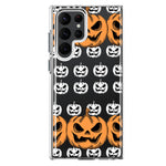 Samsung Galaxy S22 Ultra Halloween Spooky Horror Scary Jack O Lantern Pumpkins Hybrid Protective Phone Case Cover