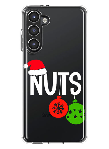 Samsung Galaxy S23 Christmas Funny Couples Chest Nuts Ornaments Hybrid Protective Phone Case Cover