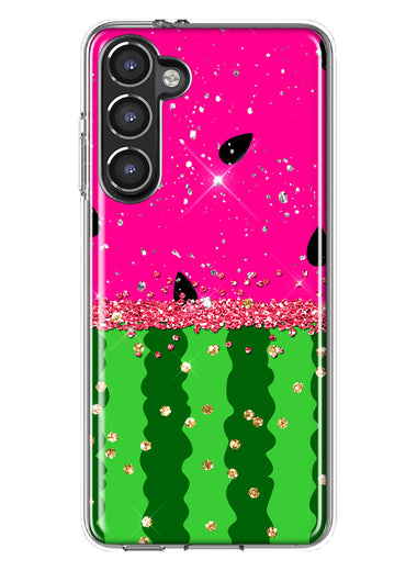 Samsung Galaxy S23 Summer Watermelon Sugar Vacation Tropical Fruit Pink Green Hybrid Protective Phone Case Cover
