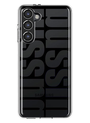 Samsung Galaxy S23 Plus Black Clear Funny Text Quote Bussin Hybrid Protective Phone Case Cover