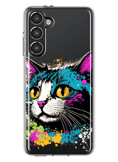 Samsung Galaxy S23 Cool Cat Oil Paint Pop Art Hybrid Protective Phone Case Cover