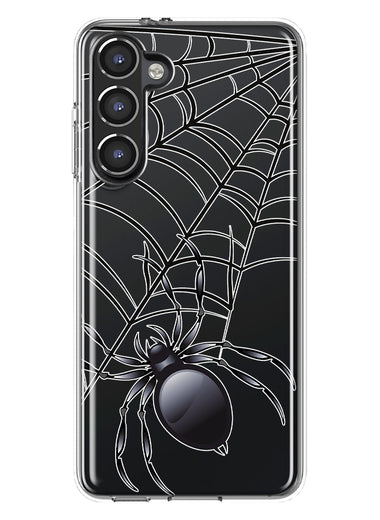 Samsung Galaxy S23 Plus Creepy Black Spider Web Halloween Horror Spooky Hybrid Protective Phone Case Cover