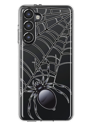 Samsung Galaxy S23 Creepy Black Spider Web Halloween Horror Spooky Hybrid Protective Phone Case Cover