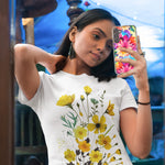 Samsung Galaxy S23 Plus Watercolor Paint Summer Rainbow Flowers Bouquet Bloom Floral Hybrid Protective Phone Case Cover