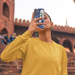 Samsung Galaxy S10 Kawaii Japanese Pink Cherry Blossom Navy Blue Hybrid Protective Phone Case Cover