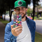 Motorola Moto G Stylus 5G 2023 Halloween Spooky Colorful Day of the Dead Skulls Hybrid Protective Phone Case Cover