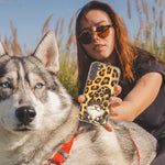 Samsung Galaxy J7 J737 Gnome Sunflower Leopard Hybrid Protective Phone Case Cover