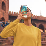 Motorola G Power 2020 Mandala Geometry Abstract Peacock Feather Pattern Hybrid Protective Phone Case Cover