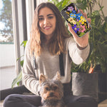 Samsung Galaxy J7 J737 Blue Yellow Vintage Spring Wild Flowers Floral Hybrid Protective Phone Case Cover