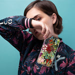 Samsung Galaxy J3 J337 Leopard Tropical Flowers Vacation Dreams Hibiscus Floral Hybrid Protective Phone Case Cover