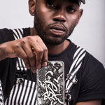 Samsung Galaxy Z Fold 4 Black White Urban Graffiti Hybrid Protective Phone Case Cover