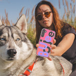 Samsung Galaxy J3 J337 Pink Purple Clear Funny Text Quote Boujee Hybrid Protective Phone Case Cover