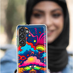 Samsung Galaxy J3 J337 Neon Rainbow Psychedelic Trippy Hippie Bomb Star Dream Hybrid Protective Phone Case Cover
