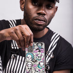 Motorola G Power 2020 Roses Halloween Spooky Horror Characters Spider Web Hybrid Protective Phone Case Cover