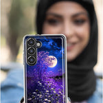 Samsung Galaxy A02S Spring Moon Night Lavender Flowers Floral Hybrid Protective Phone Case Cover