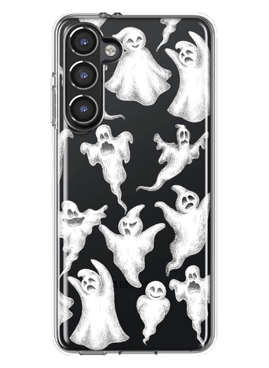 Samsung Galaxy S23 Plus Cute Halloween Spooky Floating Ghosts Horror Scary Hybrid Protective Phone Case Cover