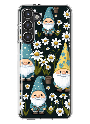 Samsung Galaxy S23 Plus Cute White Daisies Gnomes Flowers Floral Double Layer Phone Case Cover