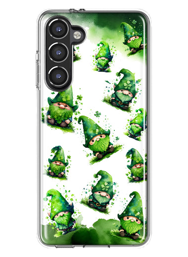 Samsung Galaxy S23 Gnomes Shamrock Lucky Green Clover St. Patrick Hybrid Protective Phone Case Cover