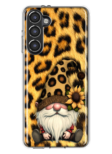Samsung Galaxy S23 Plus Gnome Sunflower Leopard Hybrid Protective Phone Case Cover