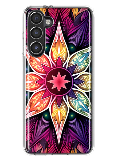 Samsung Galaxy S23 Plus Mandala Geometry Abstract Star Pattern Hybrid Protective Phone Case Cover