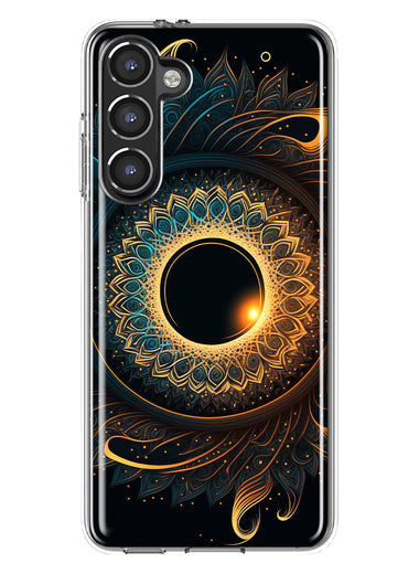 Samsung Galaxy S23 Mandala Geometry Abstract Eclipse Pattern Hybrid Protective Phone Case Cover