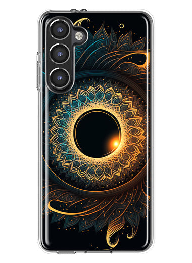 Samsung Galaxy S23 Plus Mandala Geometry Abstract Eclipse Pattern Hybrid Protective Phone Case Cover