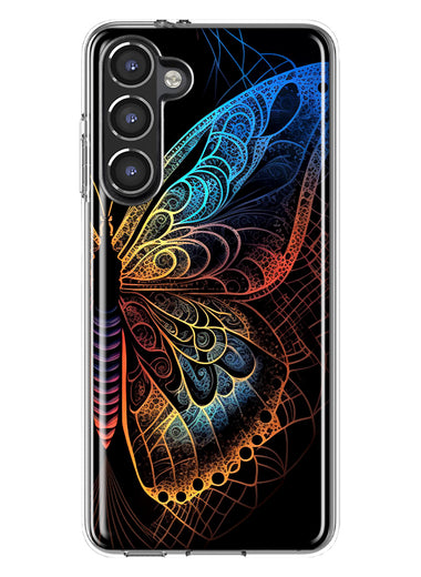 Samsung Galaxy S23 Mandala Geometry Abstract Butterfly Pattern Hybrid Protective Phone Case Cover