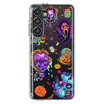 Samsung Galaxy S23 Plus Cute Halloween Spooky Horror Scary Neon Characters Hybrid Protective Phone Case Cover
