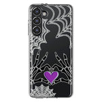 Samsung Galaxy S23 Plus Halloween Skeleton Heart Hands Spooky Spider Web Hybrid Protective Phone Case Cover