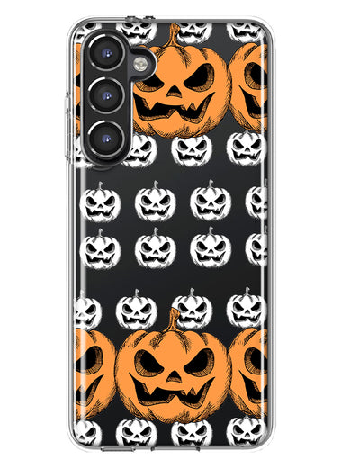 Samsung Galaxy S23 Halloween Spooky Horror Scary Jack O Lantern Pumpkins Hybrid Protective Phone Case Cover