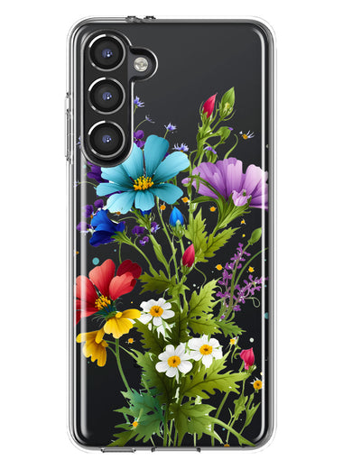 Samsung Galaxy S23 Plus Purple Yellow Red Spring Flowers Floral Hybrid Protective Phone Case Cover