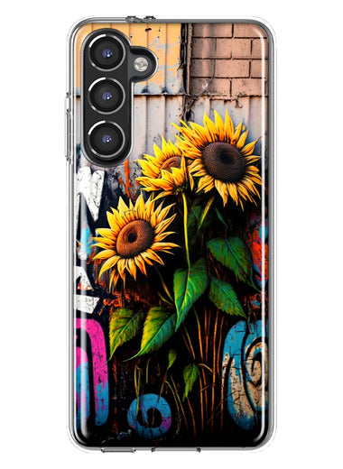 Samsung Galaxy S23 Plus Sunflowers Graffiti Painting Art Hybrid Protective Phone Case Cover