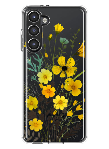 Samsung Galaxy S23 Yellow Summer Flowers Floral Hybrid Protective Phone Case Cover