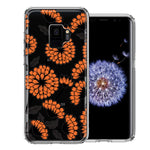 Samsung Galaxy S9 Orange Chrysanthemum Flowers Design Double Layer Phone Case Cover