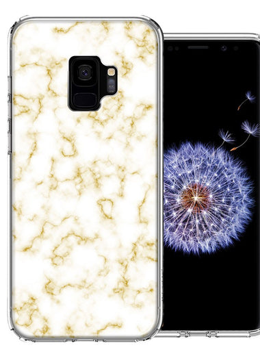 Samsung Galaxy S9 Gold Marble Design Double Layer Phone Case Cover