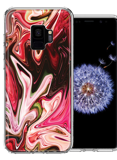Samsung Galaxy S9 Pink Abstract Design Double Layer Phone Case Cover