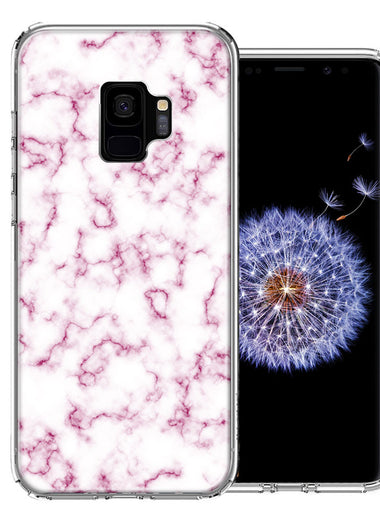 Samsung Galaxy S9 Pink Marble Design Double Layer Phone Case Cover